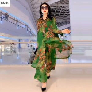 Women's two-piece printed top wide-leg pants set