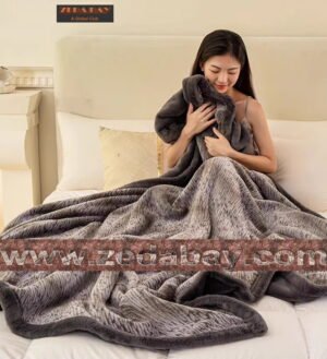 Imitation Mink Hair Fur Blanket High-End Double-Layer Thickened Throw