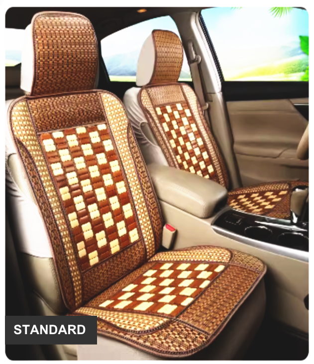 5 Seat (Full Set) Bamboo Car Seat Cushion for Cars Vans and Trucks-Large Version