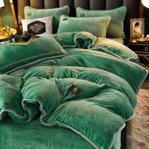 Thickened Winter Coral Flannel Bedding Set Double Sided Plus Duvet Cover